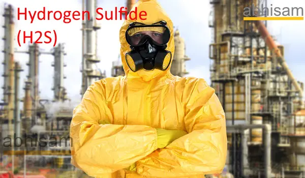 Worker wearing protective equipment for Hydrogen Sulfide safety training